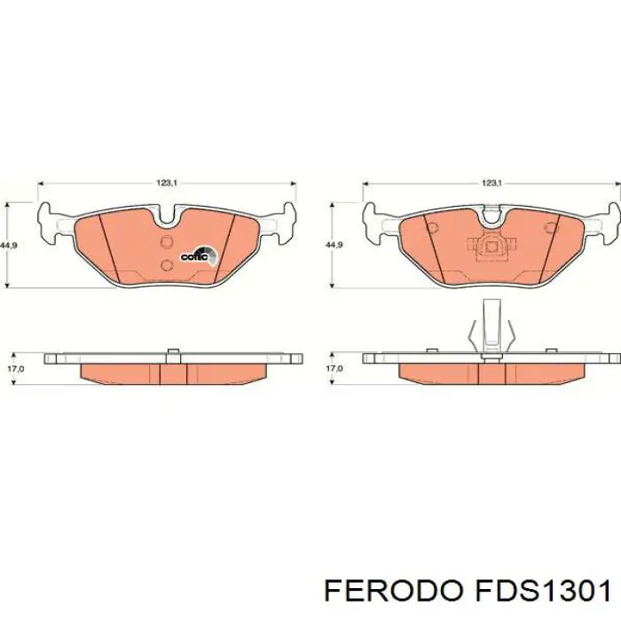 FDS1301 Ferodo Колодки гальмівні задні, дискові