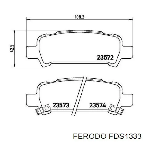 Задні гальмівні колодки FDS1333 Ferodo