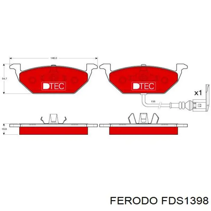 FDS1398 Ferodo Передні гальмівні колодки