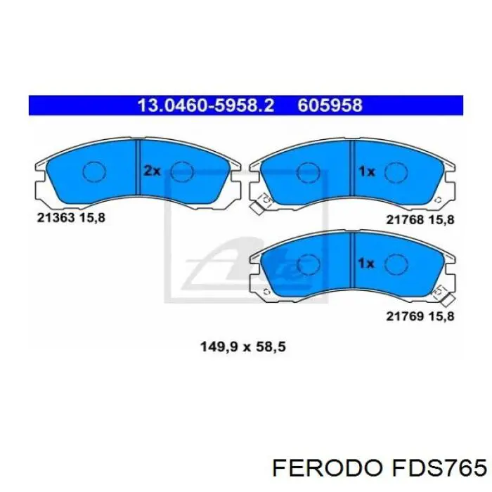 FDS765 Ferodo колодки гальмівні передні, дискові