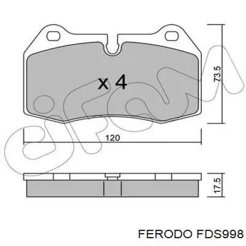 Купити FDS998 Ferodo Колодки гальмівні передні, дискові