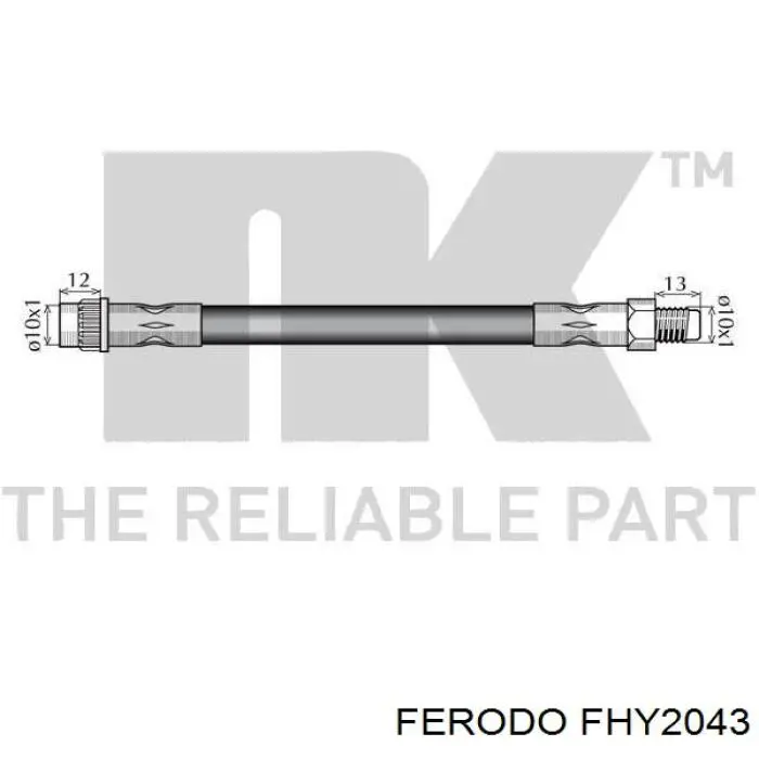 Шланг гальмівний передній Ferodo FHY2043 ціна, від 7.08 USD