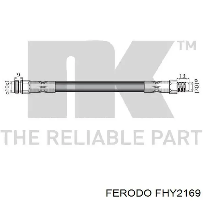 Шланг гальмівний передній Ferodo FHY2169 ціна, від 6.64 USD