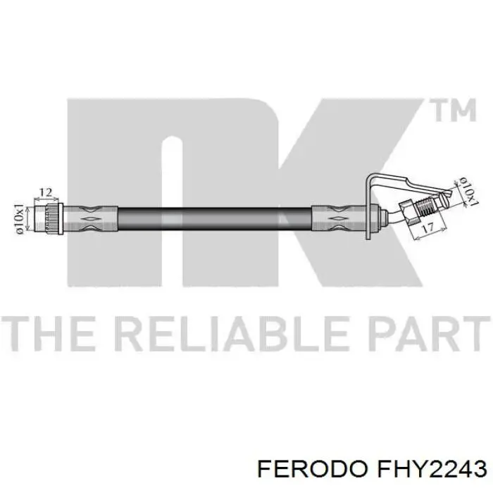 Шланг гальмівний передній Ferodo FHY2243 ціна, від 12.36 USD