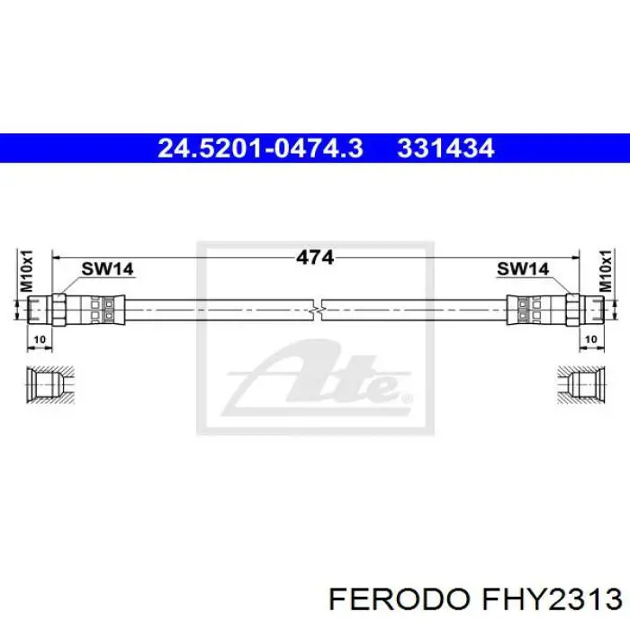 Купити FHY2313 Ferodo Гальмівні шланги передні