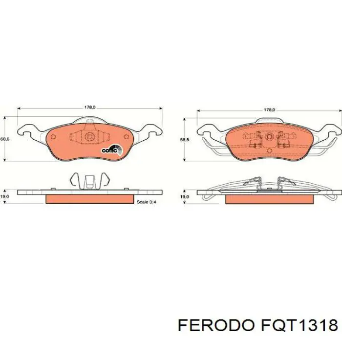 FQT1318 Ferodo Передні гальмівні колодки