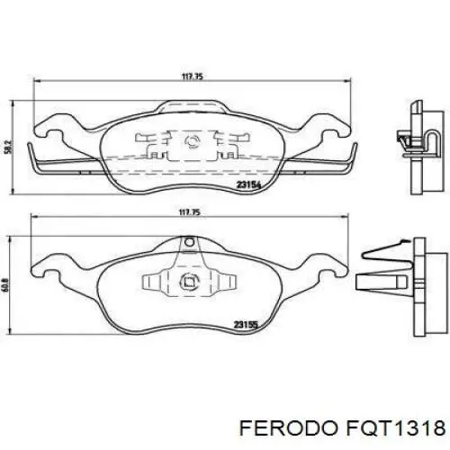 Гальмівні колодки Ferodo FQT1318 ціна, від 20.48 USD