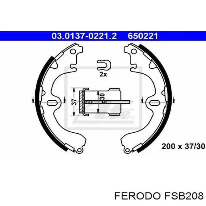 Купити FSB208 Ferodo Колодки гальмові задні, барабанні