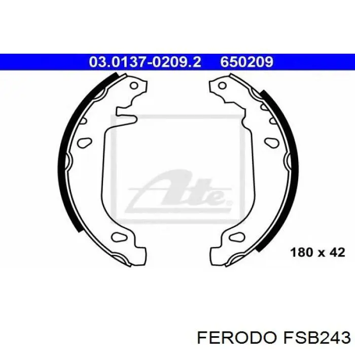 Колодки гальмові задні, барабанні Ferodo FSB243 ціна, від 17.00 USD