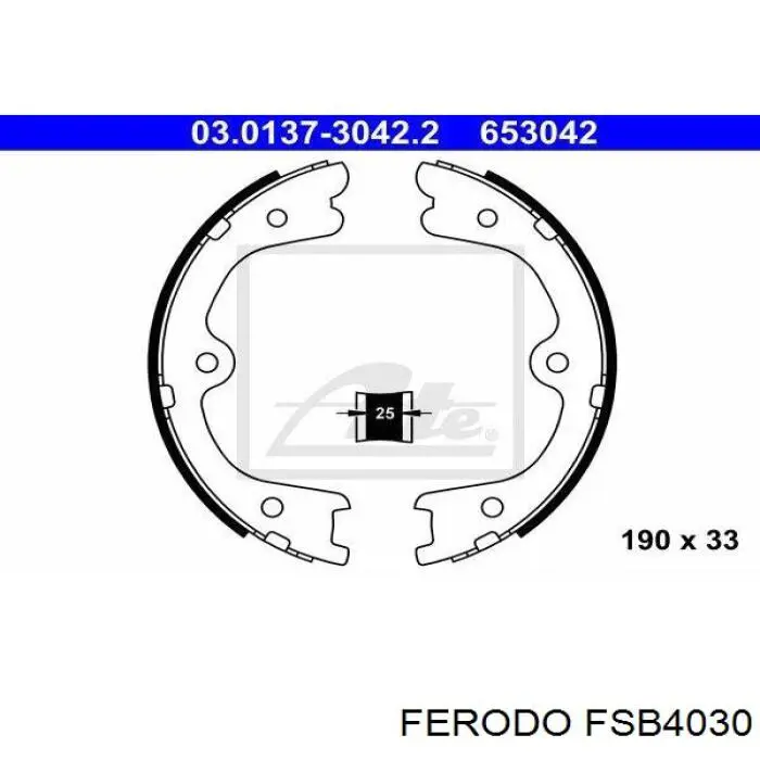 Колодки ручника / стоянкового гальма Ferodo FSB4030 ціна, від 32.30 USD