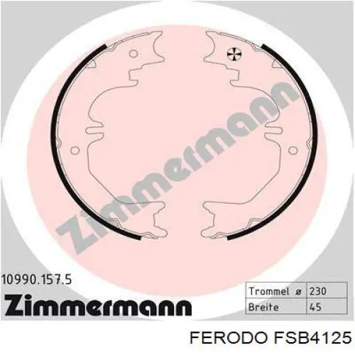 Колодки ручника / стоянкового гальма Ferodo FSB4125 ціна, від 35.97 USD