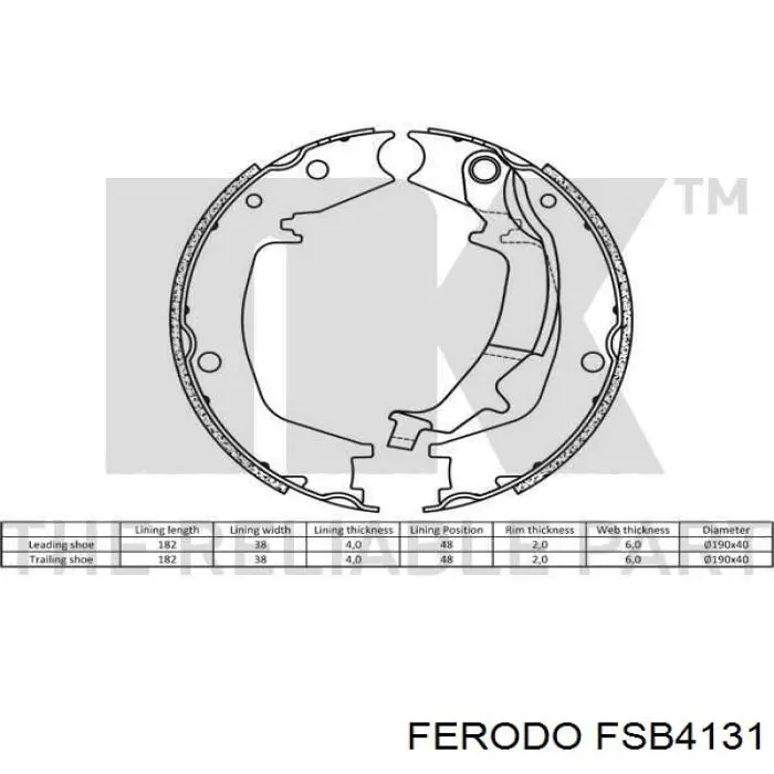 Колодки стоянкового гальма Ferodo FSB4131