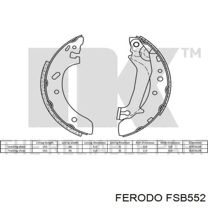 FSB552 Ferodo колодки гальмові задні, барабанні