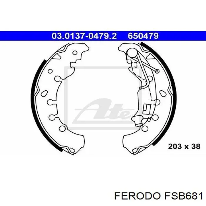 Колодки гальмові задні, барабанні Ferodo FSB681 ціна, від 27.08 USD