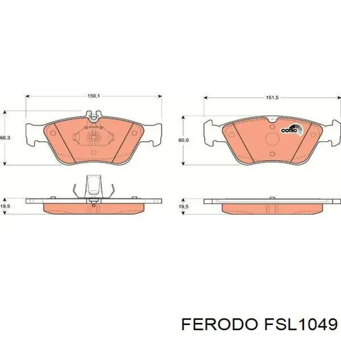 FSL1049 Ferodo Передні гальмівні колодки