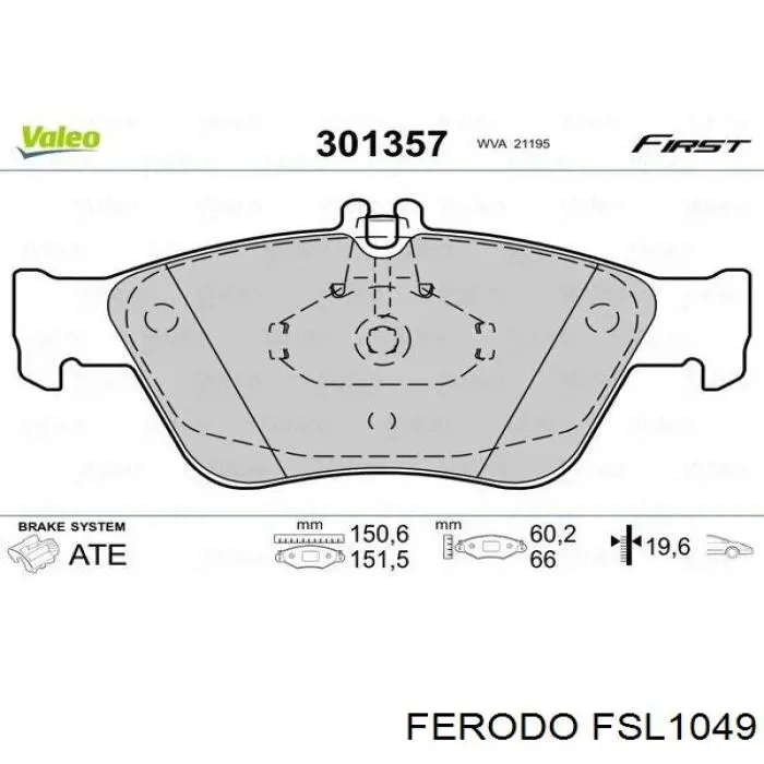 Гальмівні колодки Ferodo FSL1049 ціна, від 19.59 USD