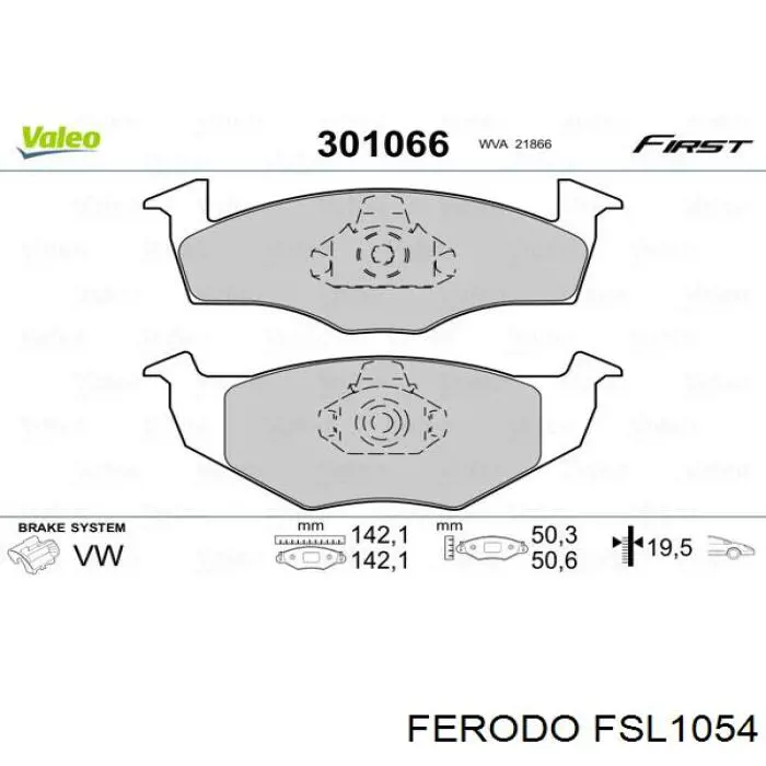 FSL1054 Ferodo Передні гальмівні колодки
