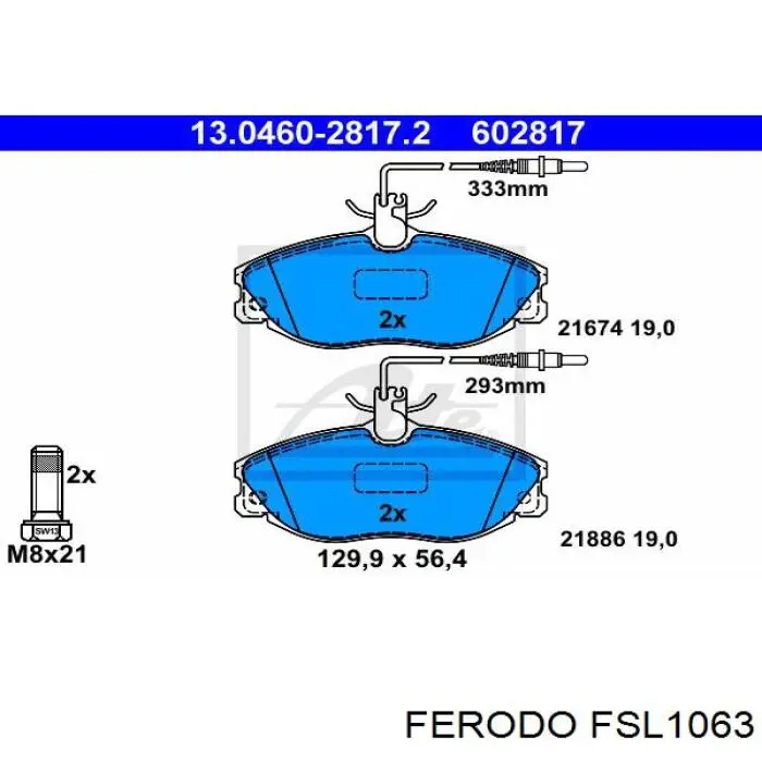 FSL1063 Ferodo Передні гальмівні колодки