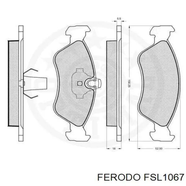 Передні тормозні колодки FSL1067 Ferodo