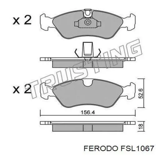 Колодки гальмівні передні, дискові FSL1067 Ferodo