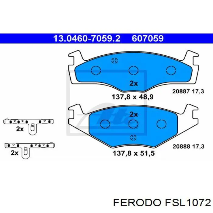 Колодки гальмівні передні, дискові FSL1072 Ferodo