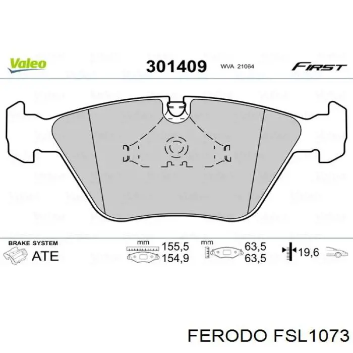 FSL1073 Ferodo колодки гальмівні передні, дискові