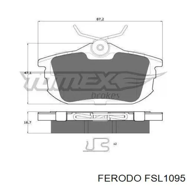 Задні гальмівні колодки FSL1095 Ferodo