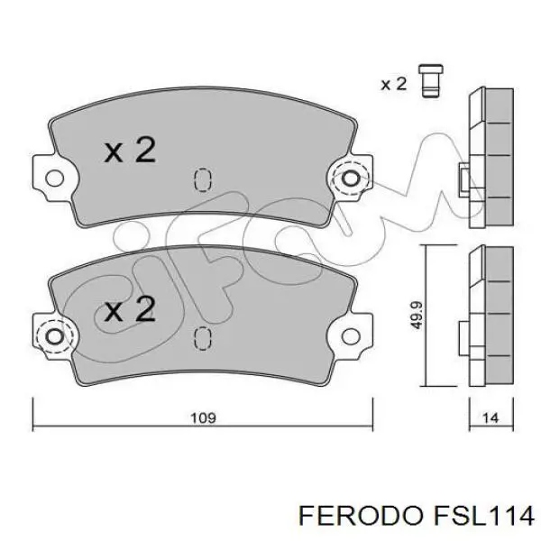 Колодки гальмові задні, дискові FSL114 Ferodo