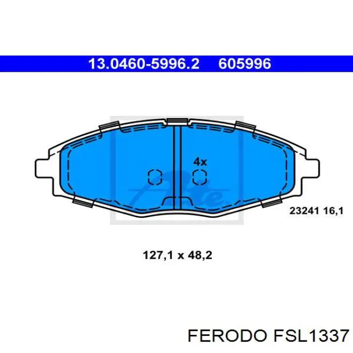 FSL1337 Ferodo Передні гальмівні колодки