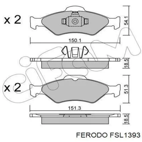 FSL1393 Ferodo колодки гальмівні передні, дискові