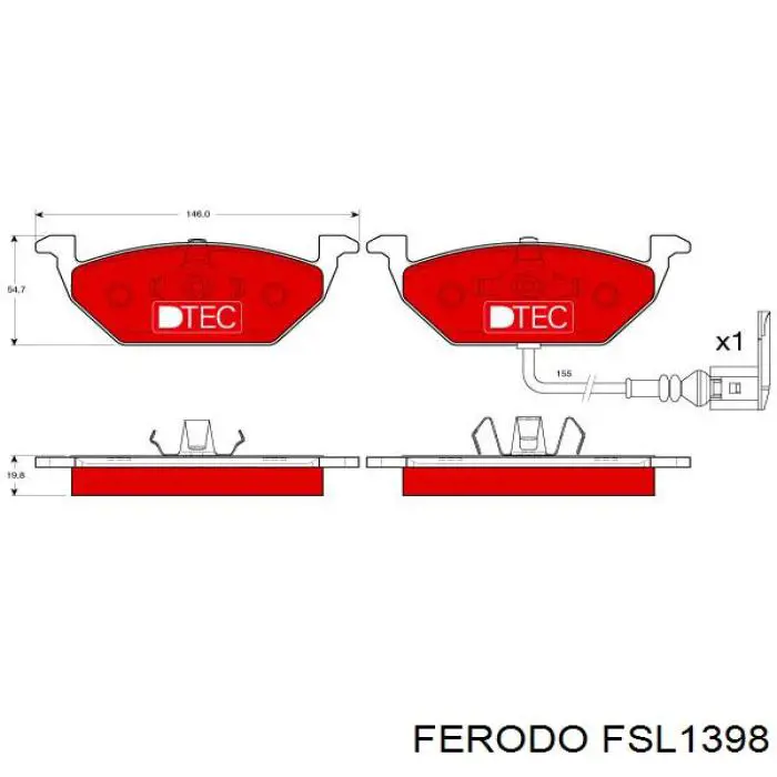 Купити FSL1398 Ferodo Колодки гальмівні передні, дискові