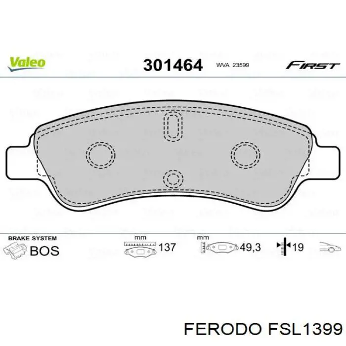 Гальмівні колодки Ferodo FSL1399 ціна, від 17.76 USD