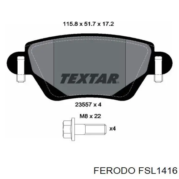 Купити FSL1416 Ferodo Задні колодки
