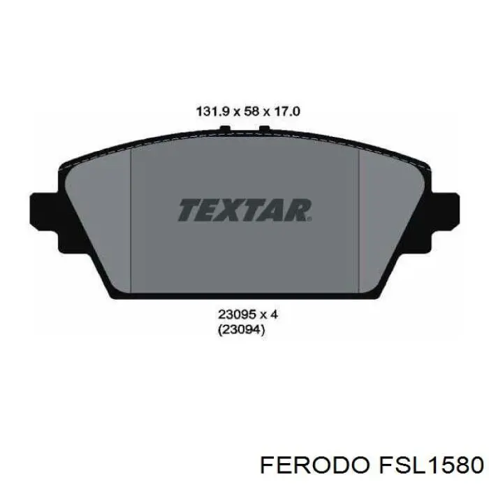 FSL1580 Ferodo Передні гальмівні колодки