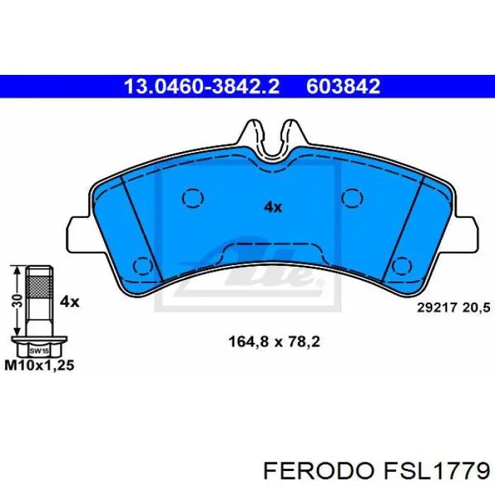 FSL1779 Ferodo колодки гальмові задні, дискові