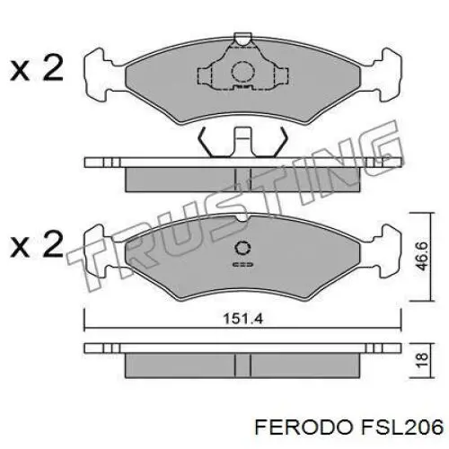 FSL206 Ferodo Передні гальмівні колодки