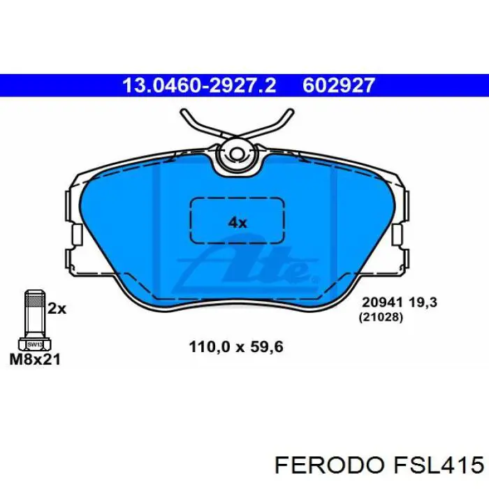 Гальмівні колодки Ferodo FSL415 ціна, від 24.97 USD