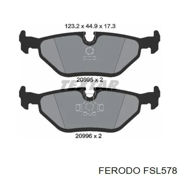 FSL578 Ferodo колодки гальмові задні, дискові