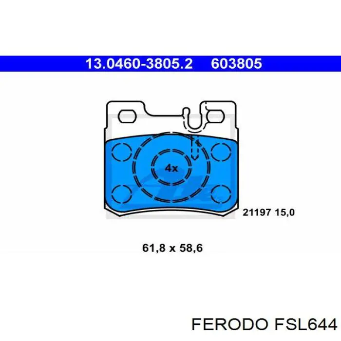 FSL644 Ferodo колодки гальмові задні, дискові