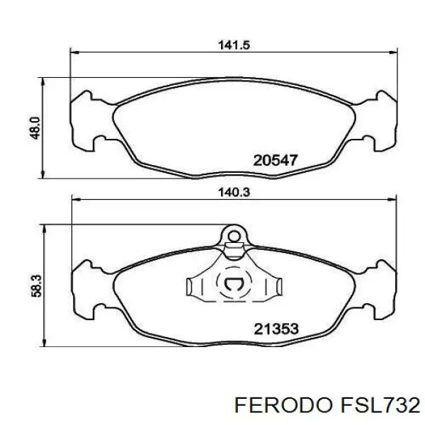 Гальмівні колодки Ferodo FSL732 ціна, від 12.31 USD