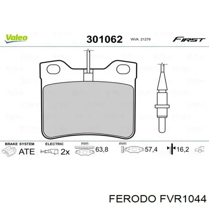 FVR1044 Ferodo Колодки гальмівні задні, дискові
