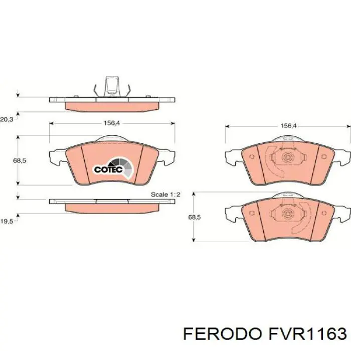Гальмівні колодки Ferodo FVR1163 ціна, від 27.70 USD