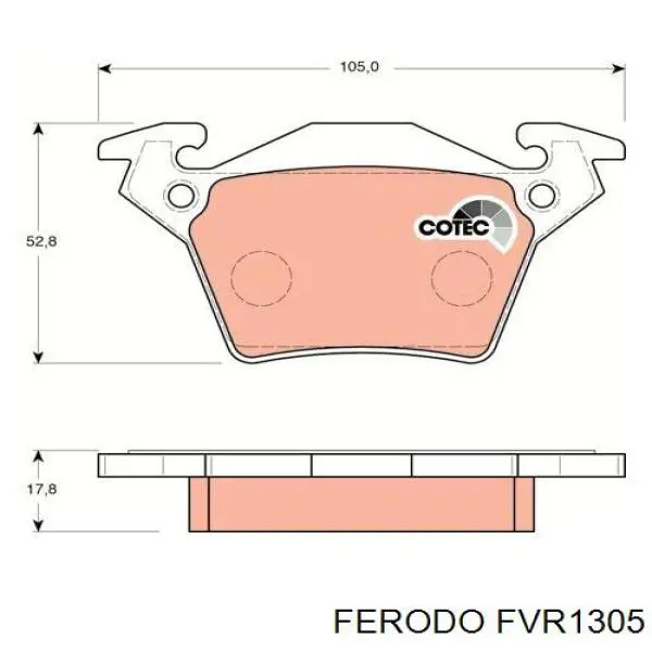 FVR1305 Ferodo Колодки гальмівні задні, дискові
