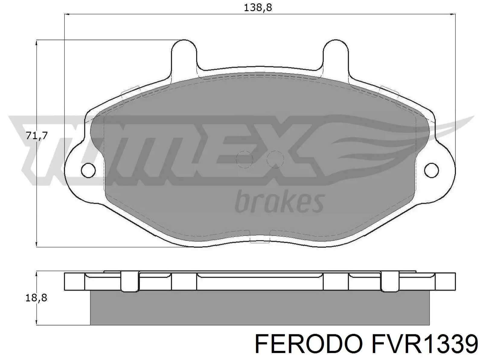 Колодки гальмівні передні, дискові FVR1339 Ferodo