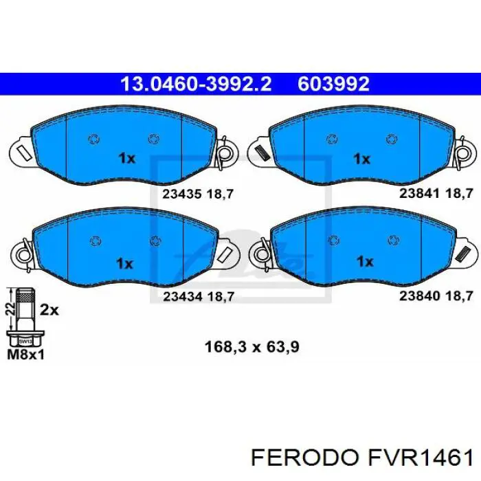 Гальмівні колодки Ferodo FVR1461 ціна, від 29.31 USD