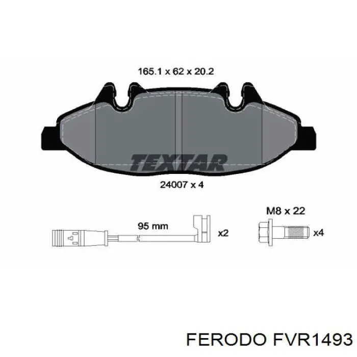 Передні тормозні колодки FVR1493 Ferodo