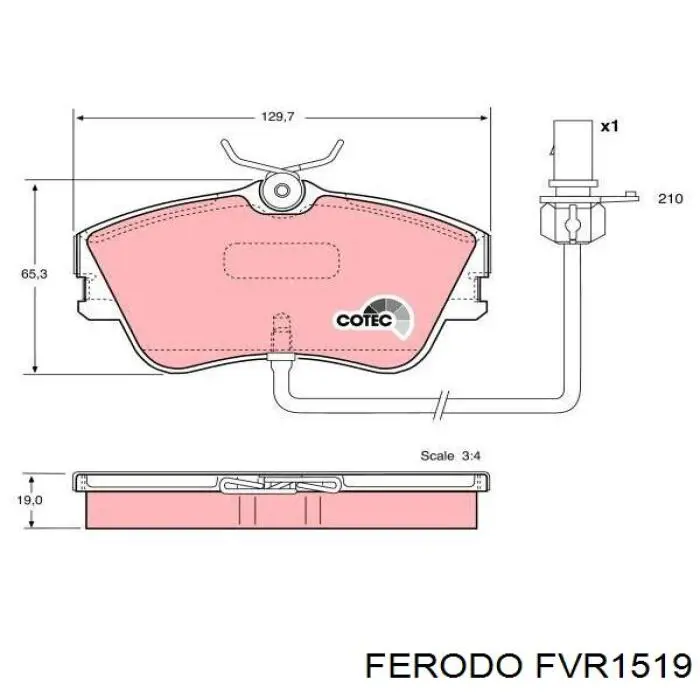 FVR1519 Ferodo колодки гальмівні передні, дискові