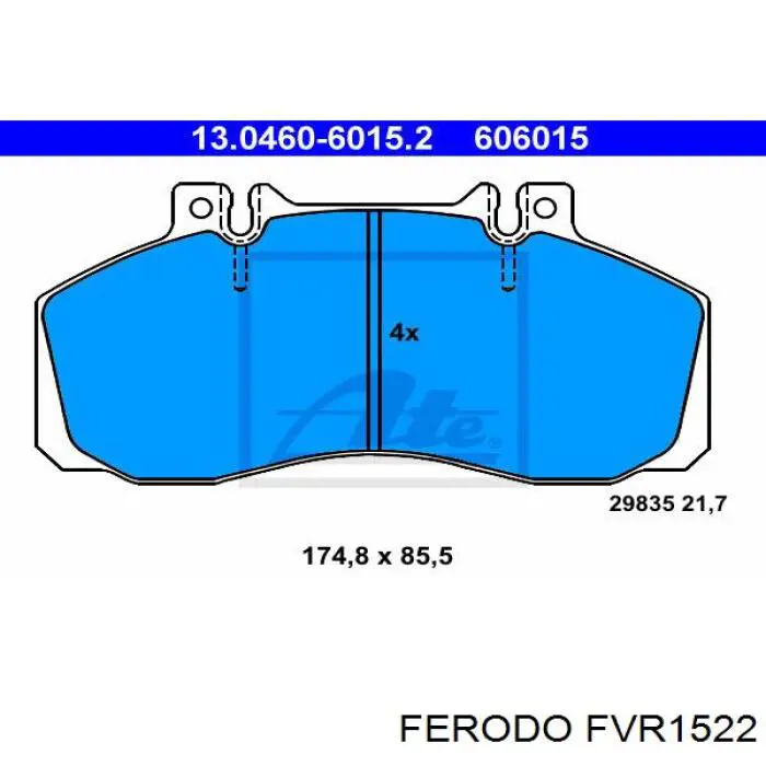 FVR1522 Ferodo колодки гальмові задні, дискові