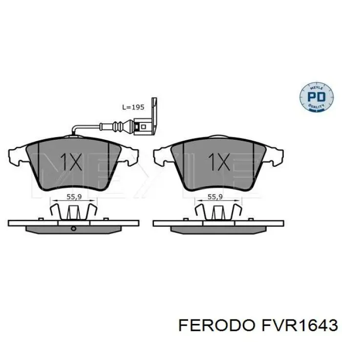 FVR1643 Ferodo колодки гальмівні передні, дискові