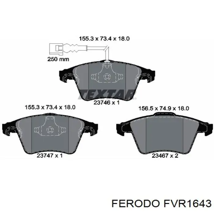 Передні тормозні колодки FVR1643 Ferodo